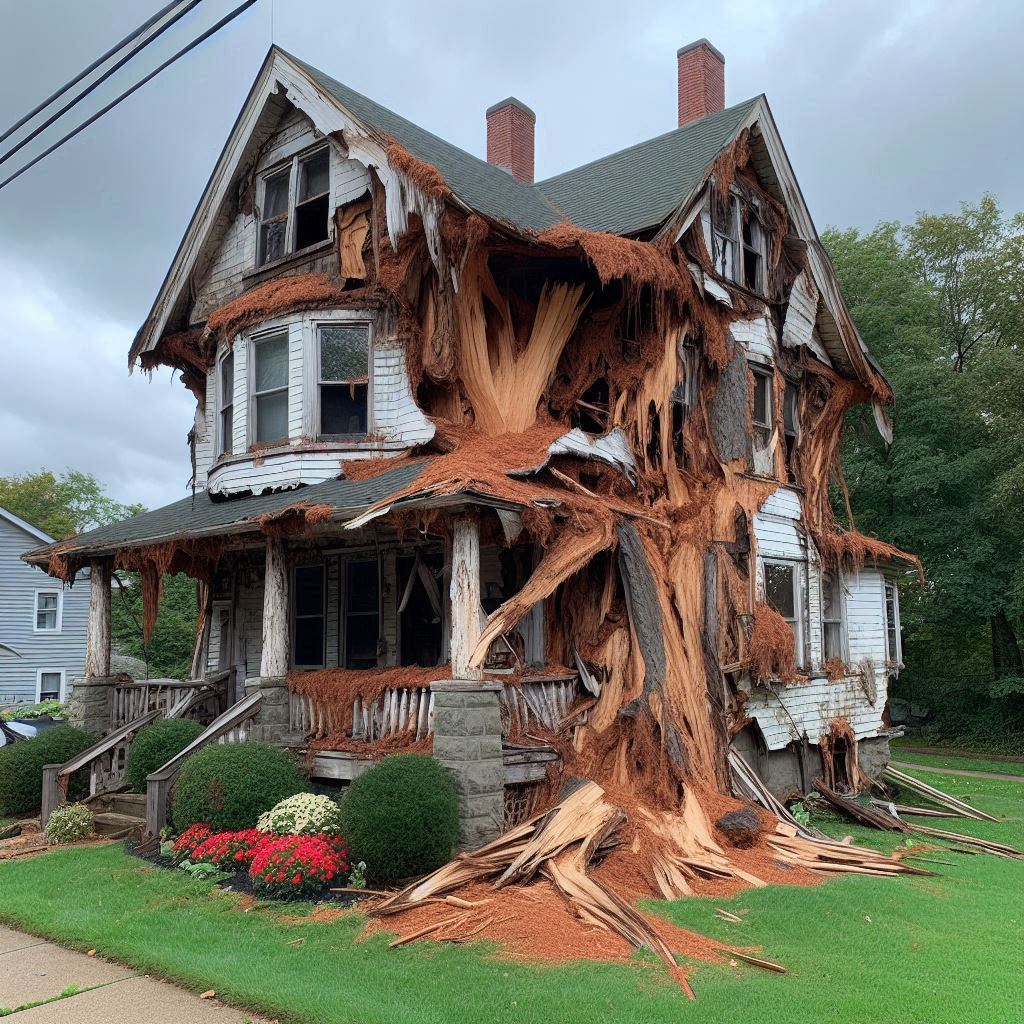 Signs Your West Roxbury Home Needs a Tree Inspection Damaged tree on an West Roxbury home showing signs of disease and decay